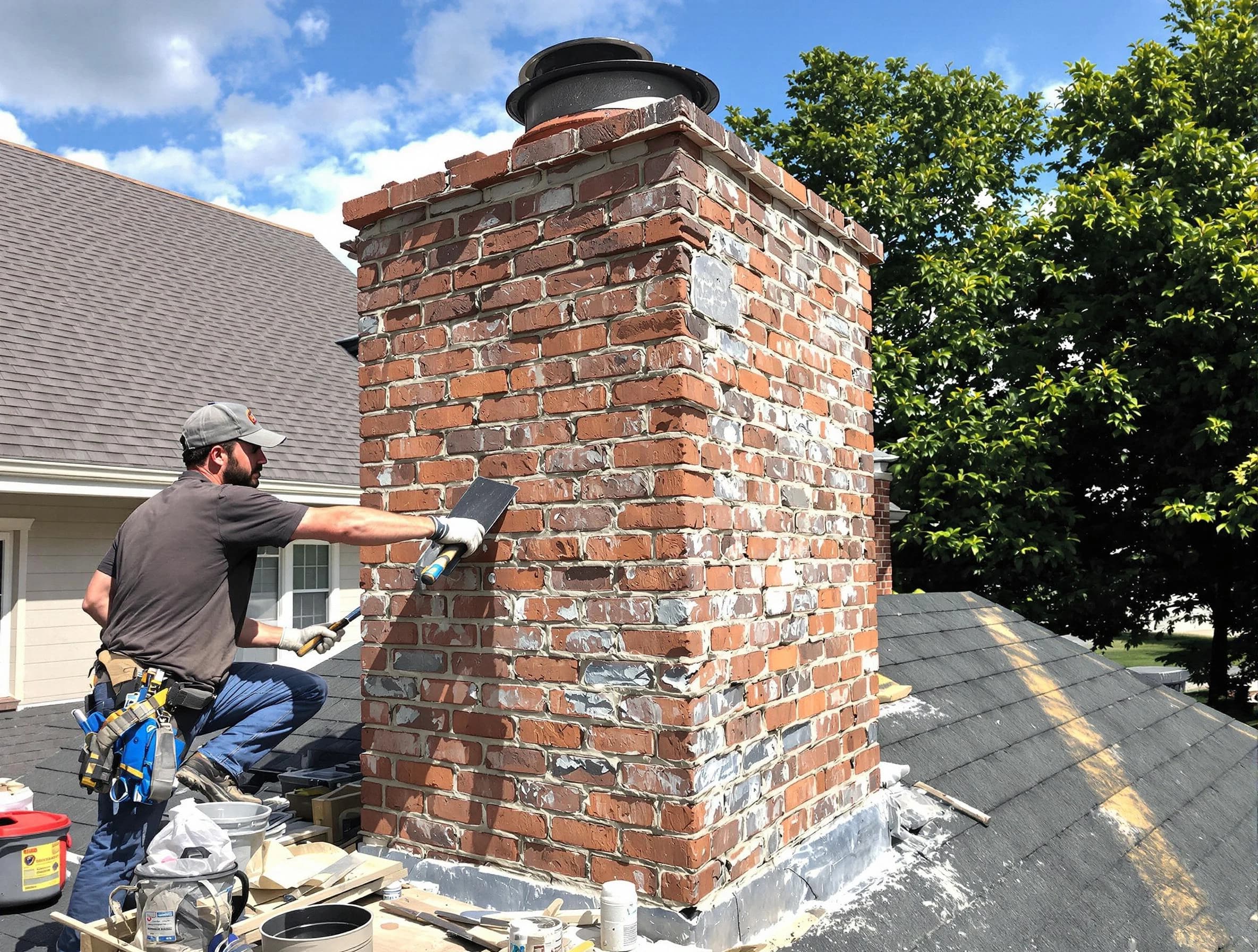 Completed chimney rebuild by Berkley Chimney Sweep in Berkley, CO