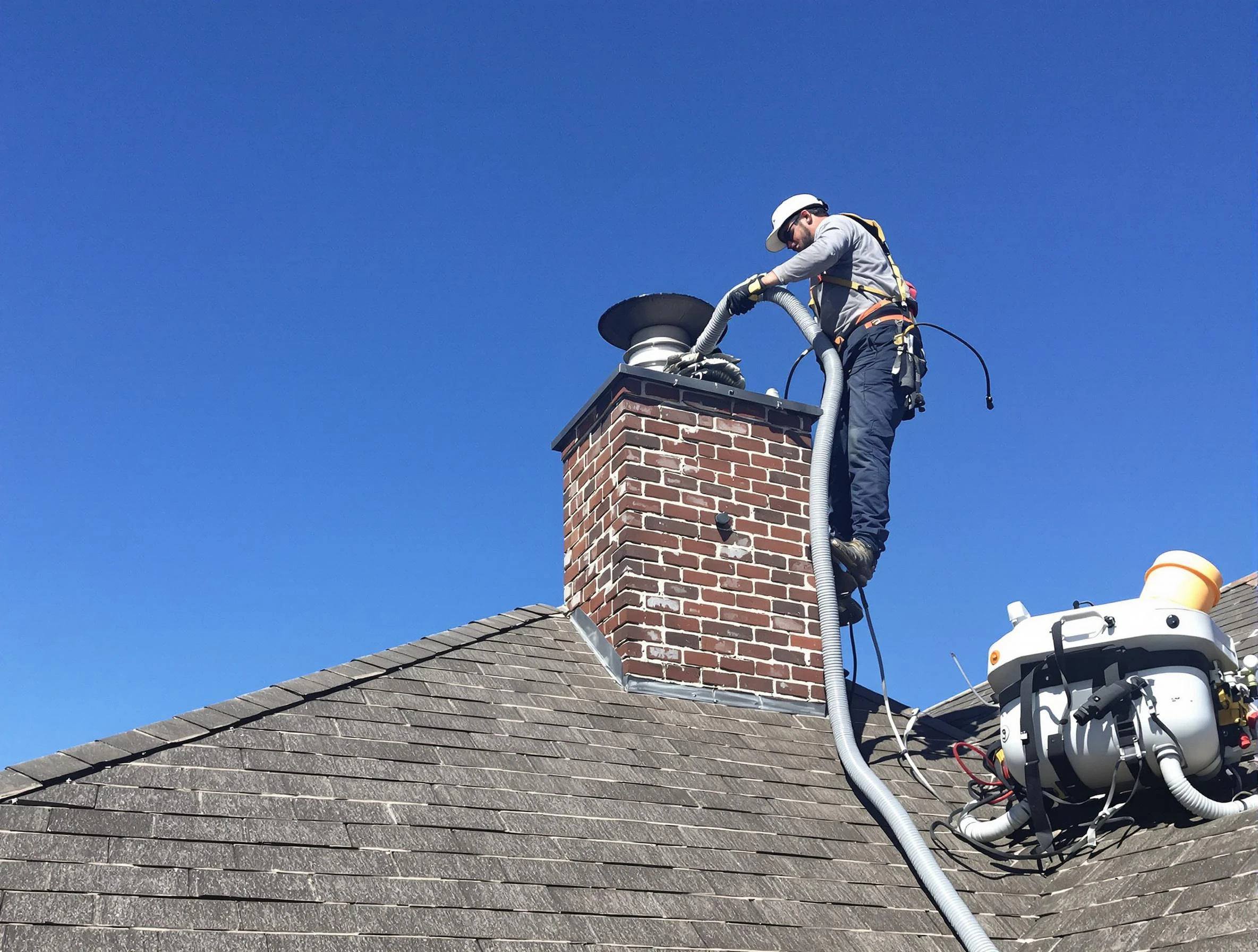 Dedicated Berkley Chimney Sweep team member cleaning a chimney in Berkley, CO