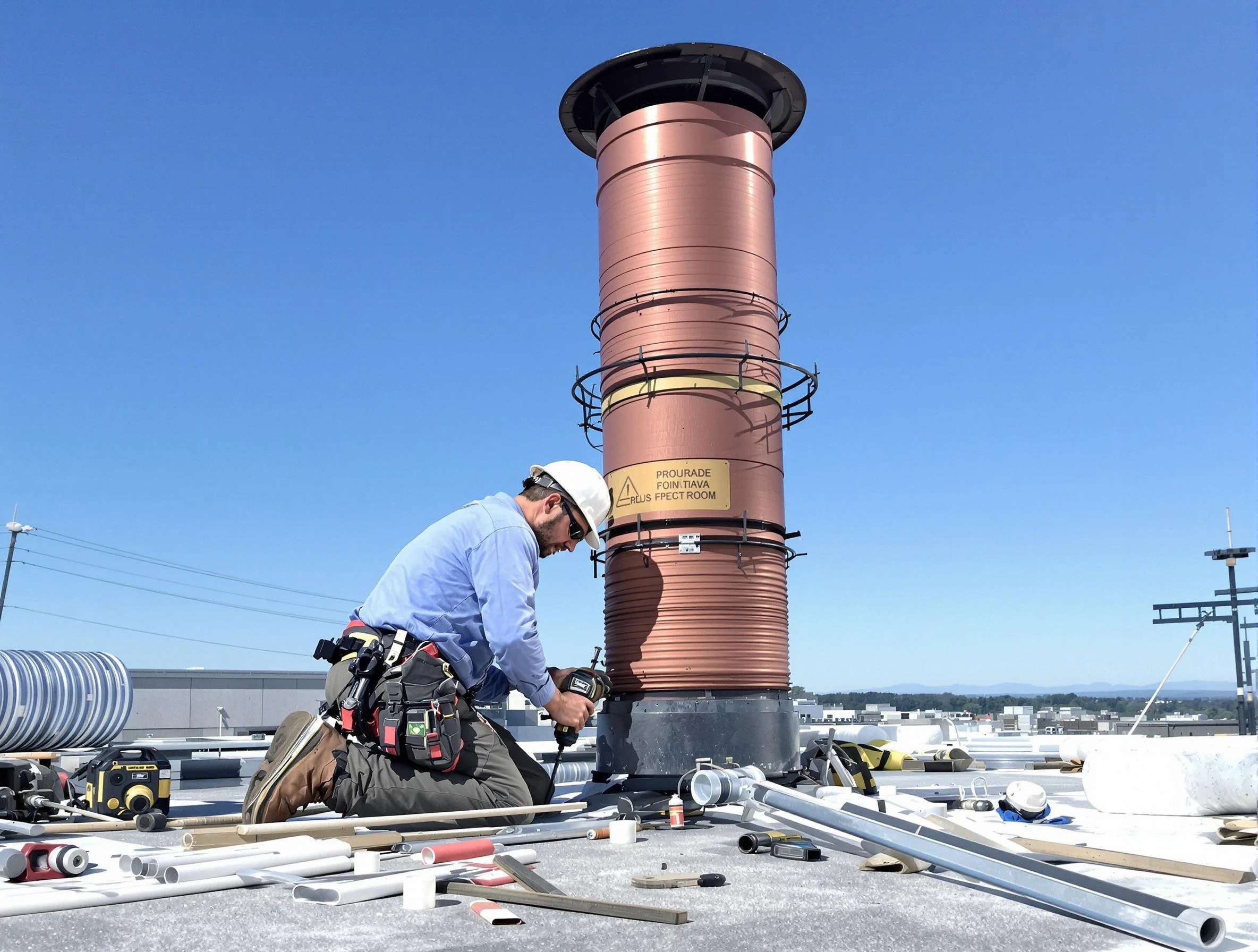 Installed chimney liner by Berkley Chimney Sweep in Berkley, CO