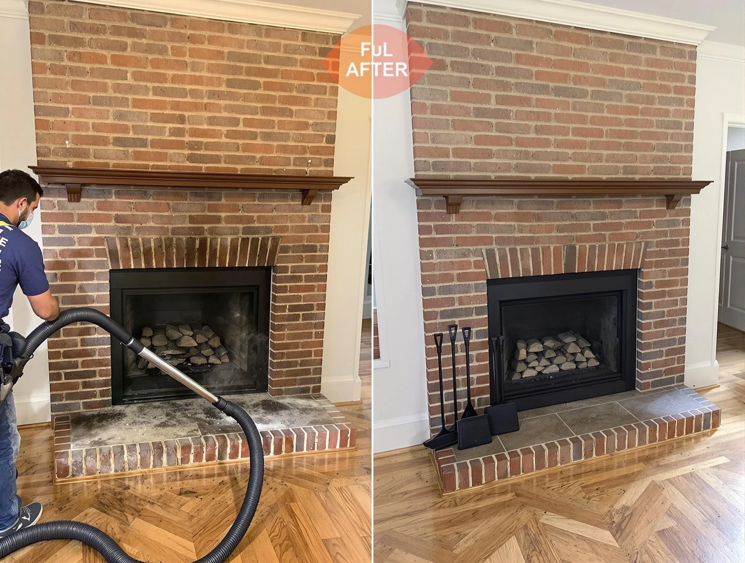 Berkley Chimney Sweep carefully sanitizing a fireplace in Berkley, CO